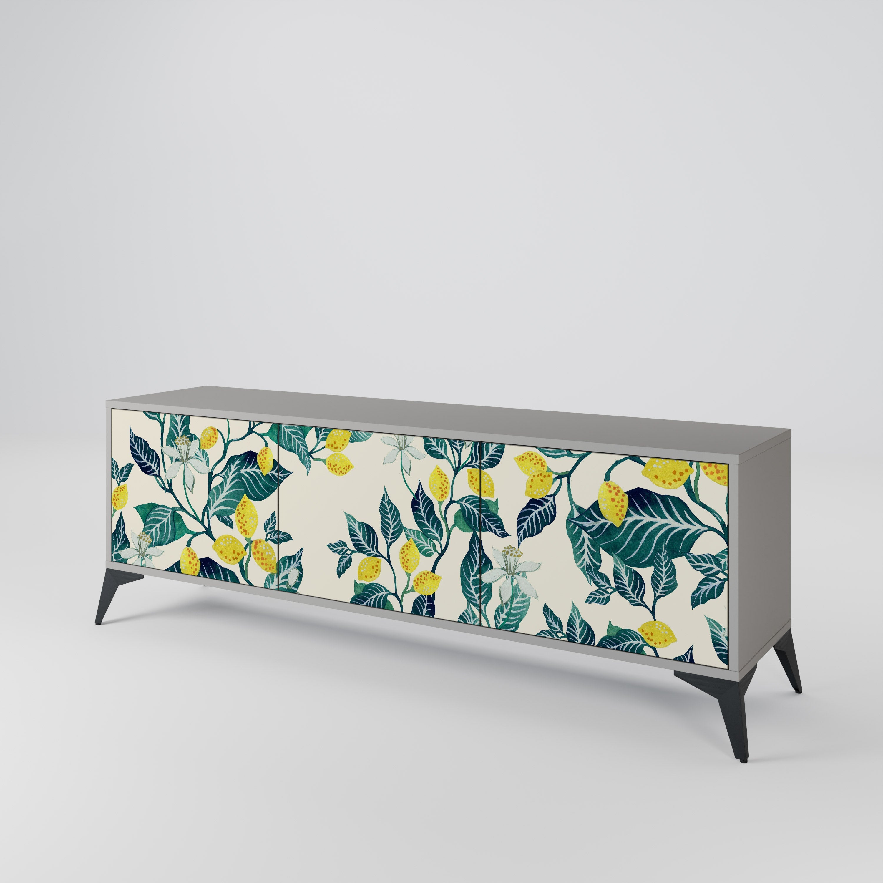 LEMON TREE Móvel de TV com 3 Portas em Acabamento Cinzento