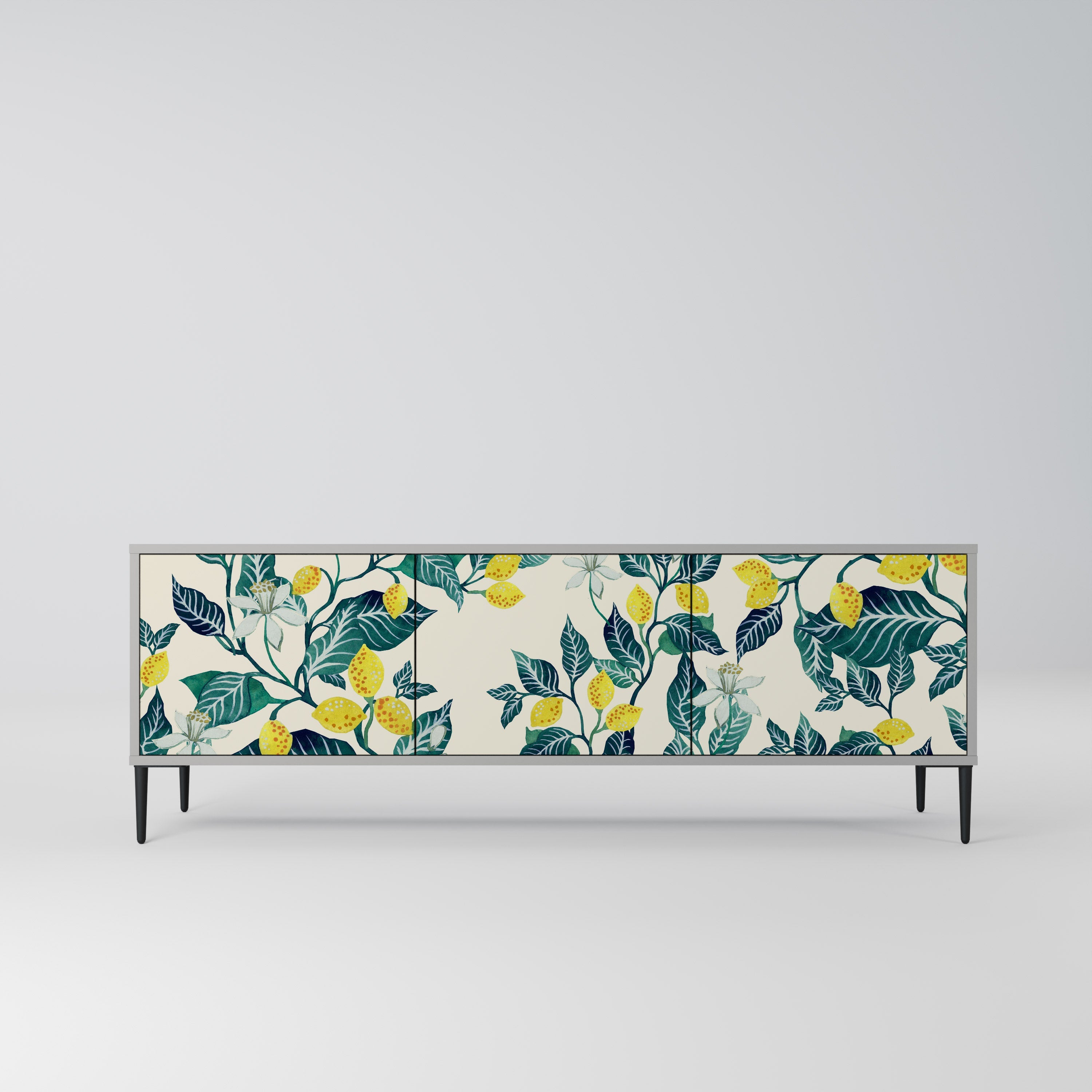 LEMON TREE Móvel de TV com 3 Portas em Acabamento Cinzento