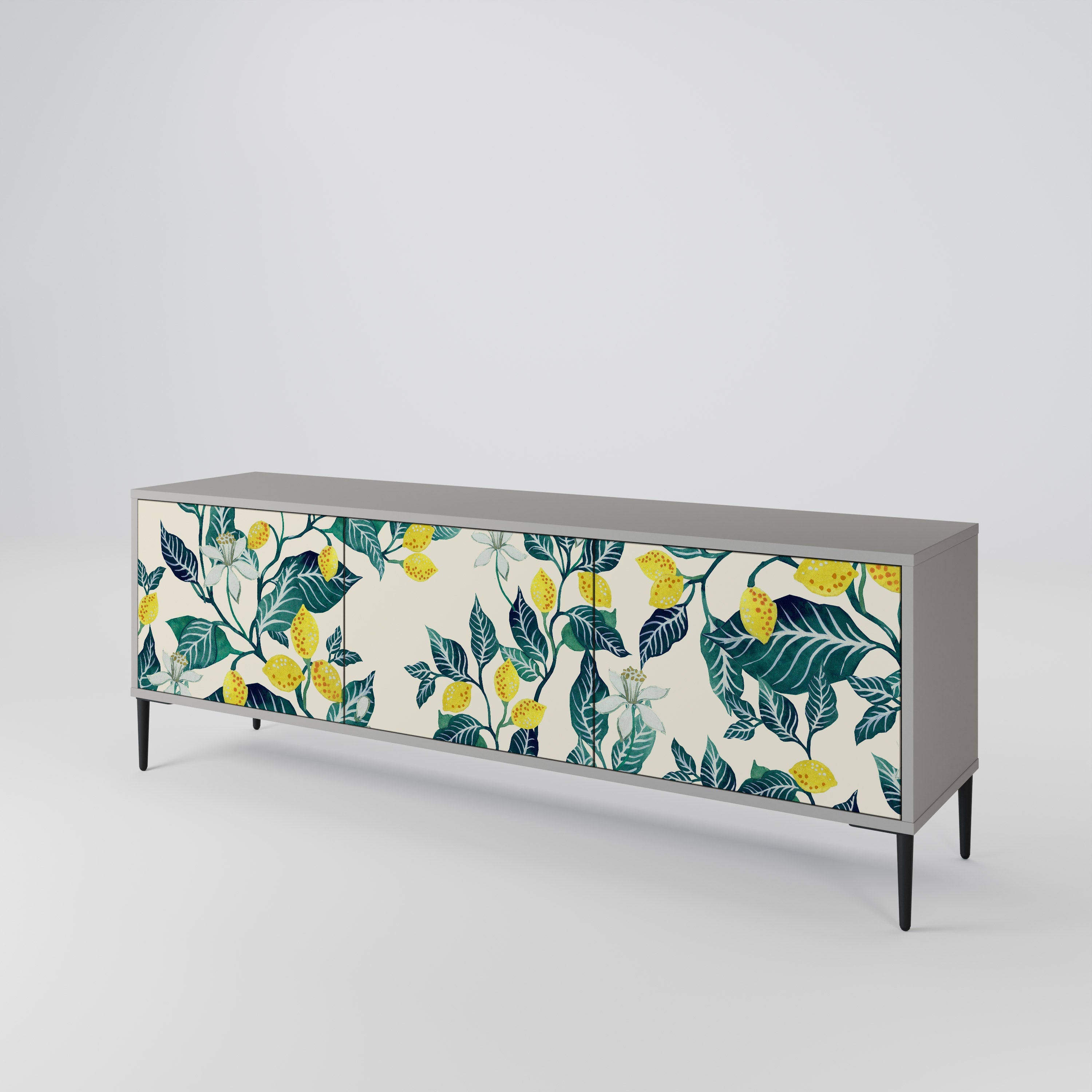 LEMON TREE Móvel de TV com 3 Portas em Acabamento Cinzento