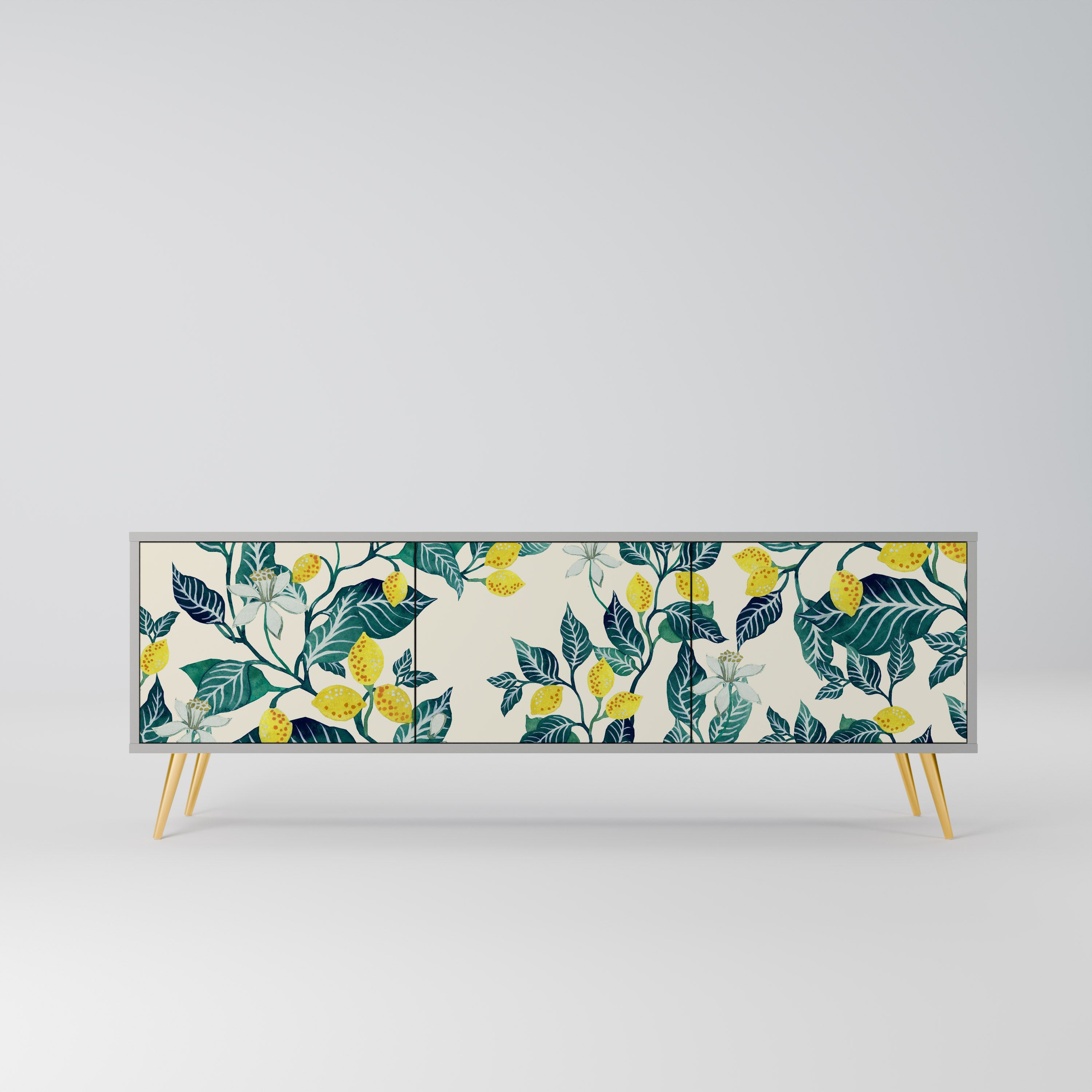 LEMON TREE Móvel de TV com 3 Portas em Acabamento Cinzento