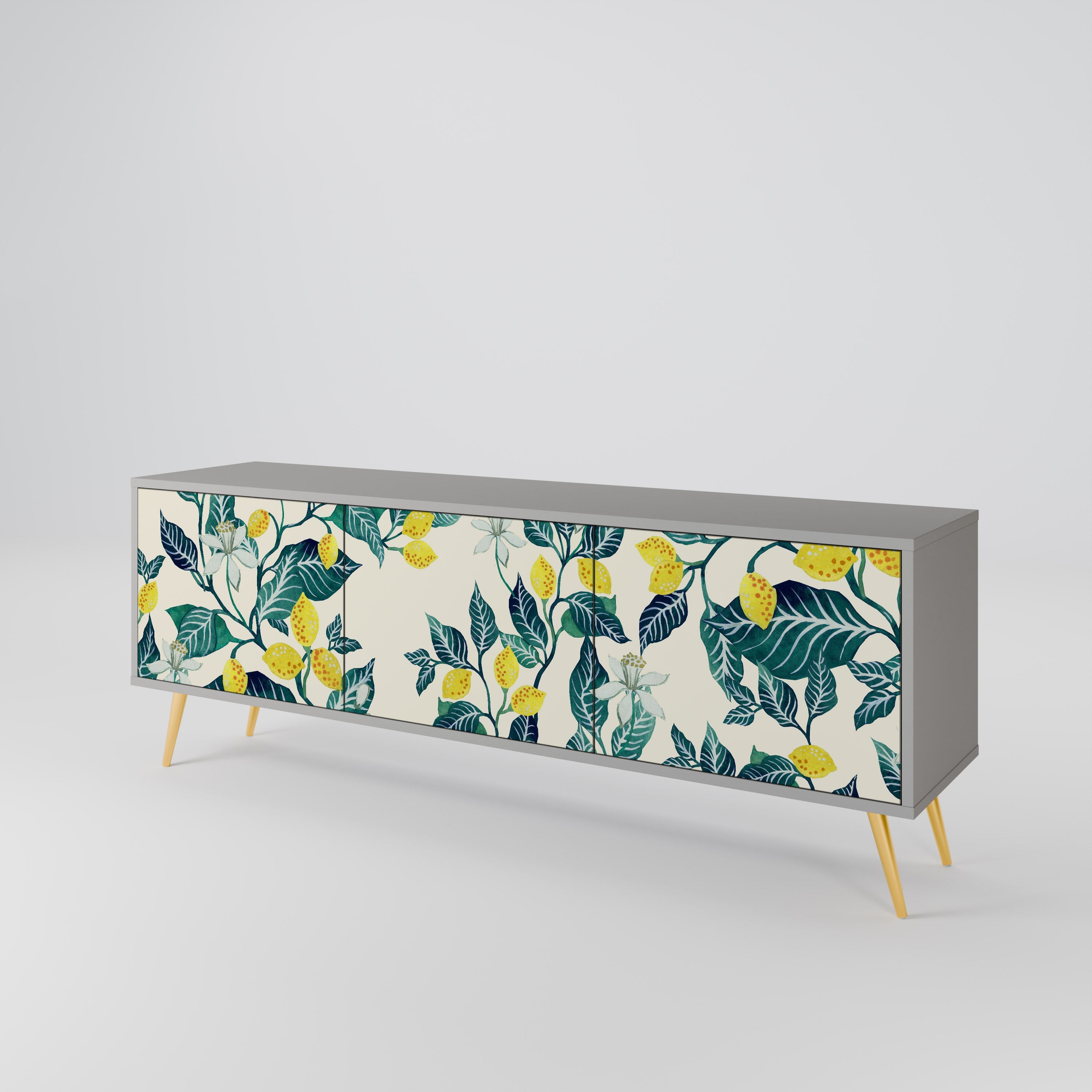 LEMON TREE Móvel de TV com 3 Portas em Acabamento Cinzento