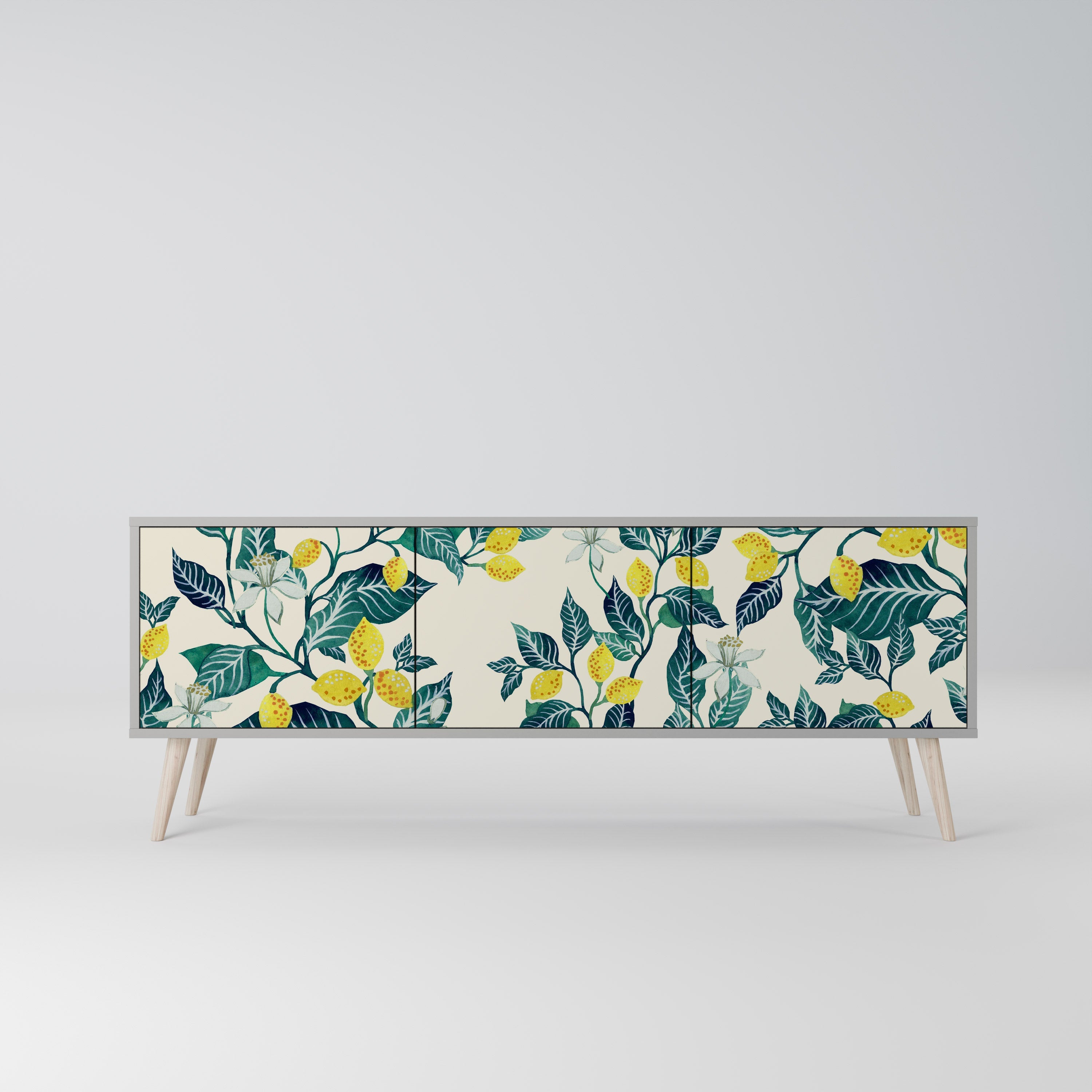 LEMON TREE Móvel de TV com 3 Portas em Acabamento Cinzento