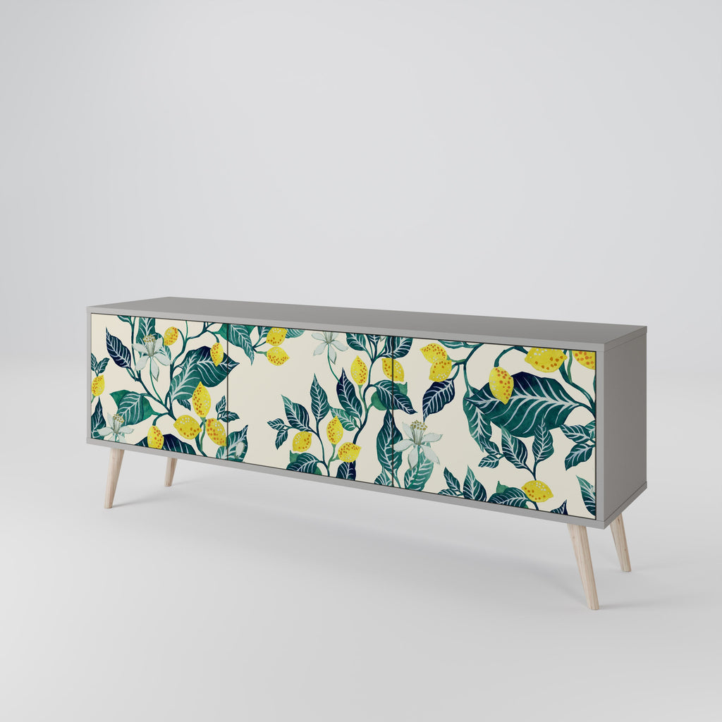 LEMON TREE Móvel de TV com 3 Portas em Acabamento Cinzento