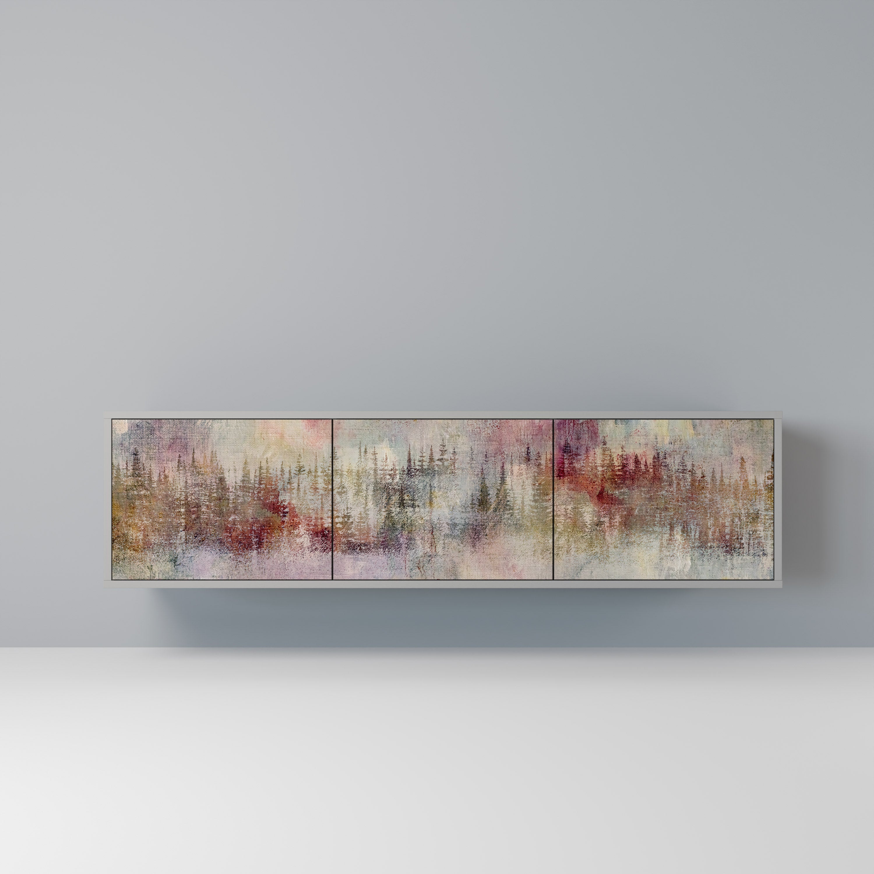 VEILED SUMMIT Móvel de TV com 3 Portas em Acabamento Cinzento