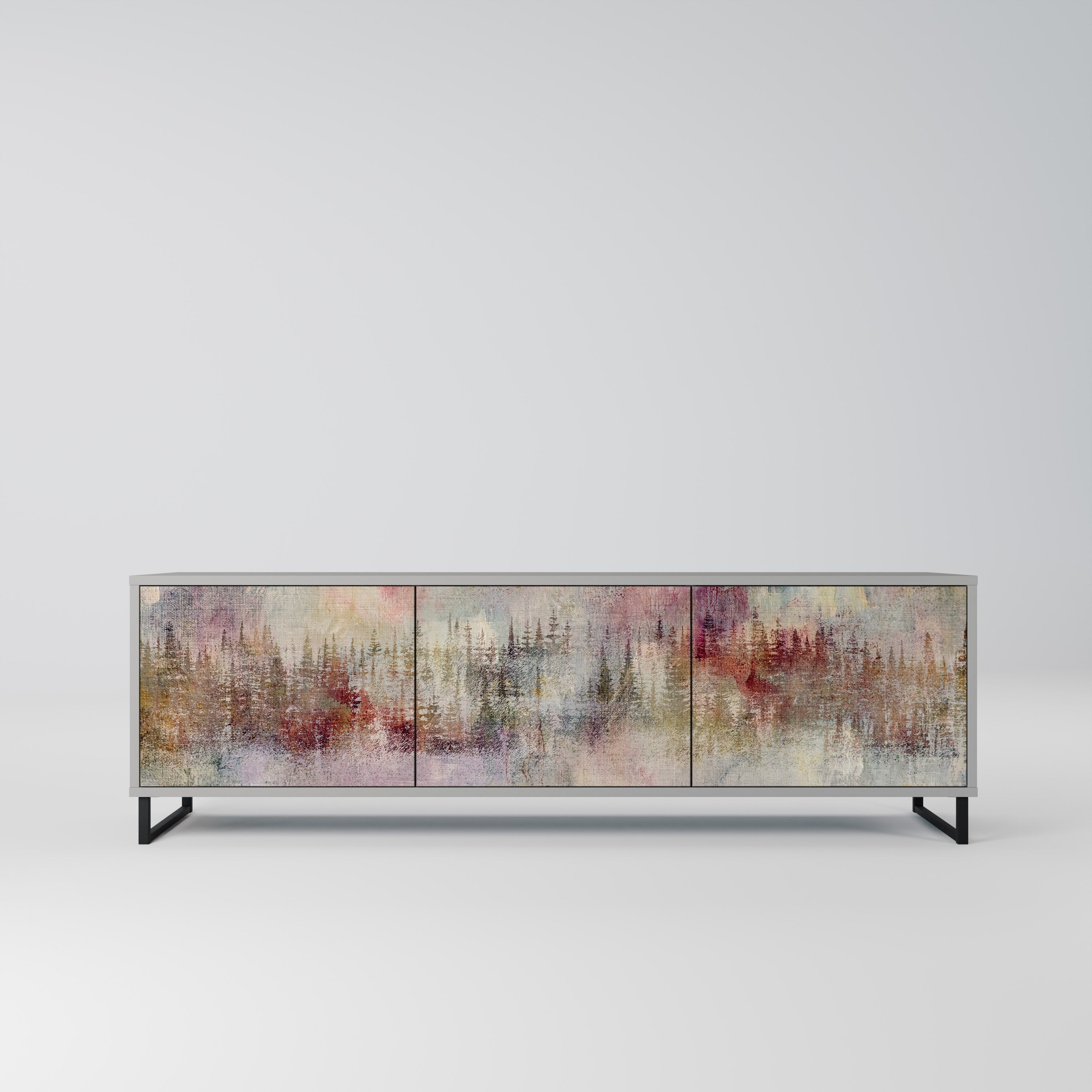 VEILED SUMMIT Móvel de TV com 3 Portas em Acabamento Cinzento