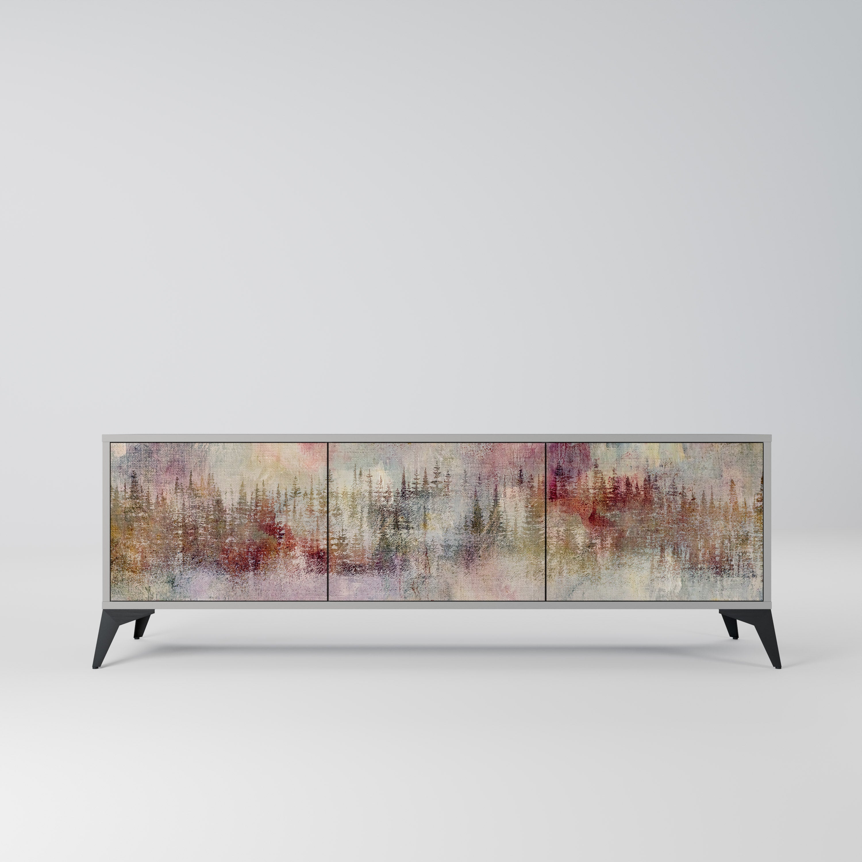 VEILED SUMMIT Móvel de TV com 3 Portas em Acabamento Cinzento