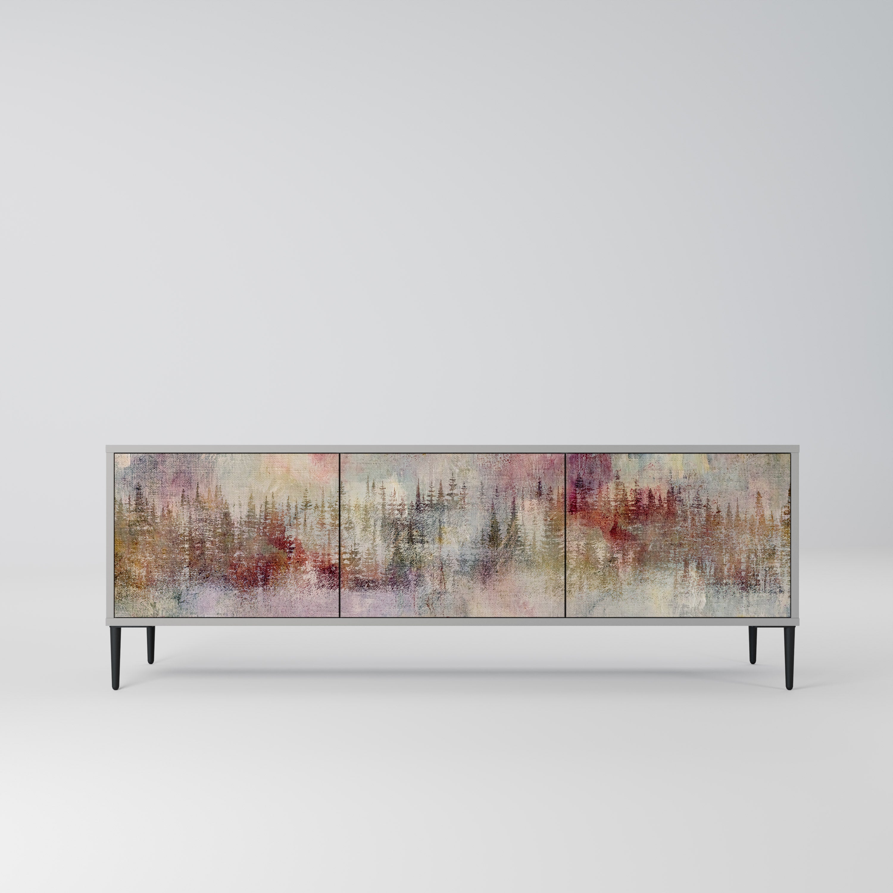 VEILED SUMMIT Móvel de TV com 3 Portas em Acabamento Cinzento