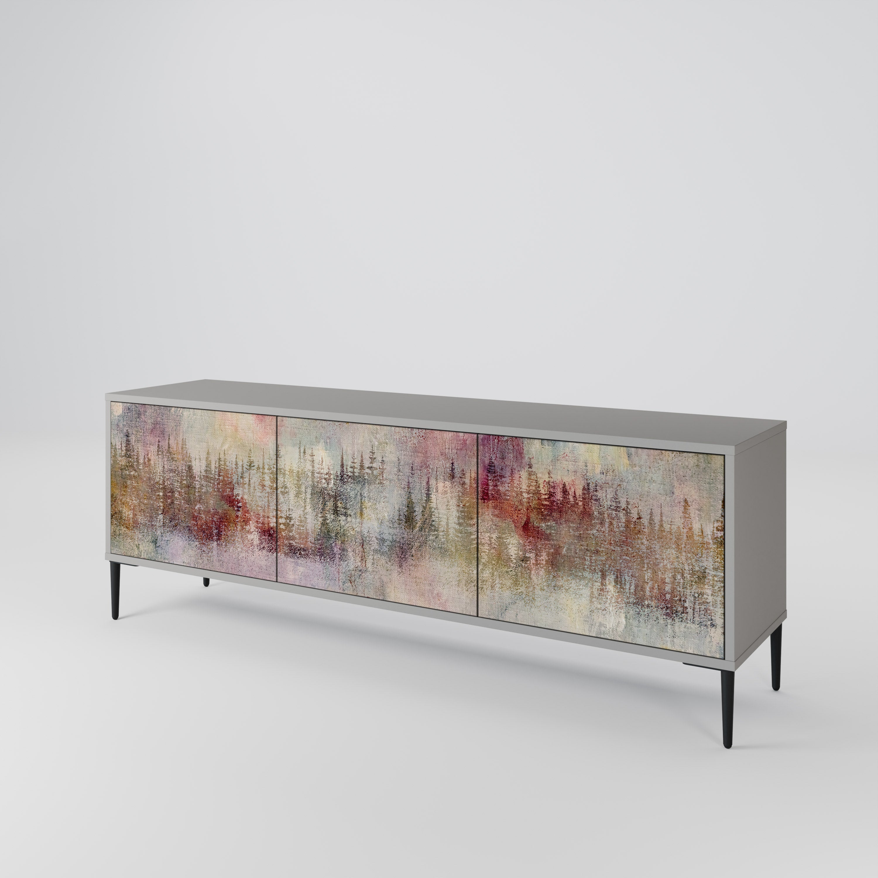 VEILED SUMMIT Móvel de TV com 3 Portas em Acabamento Cinzento