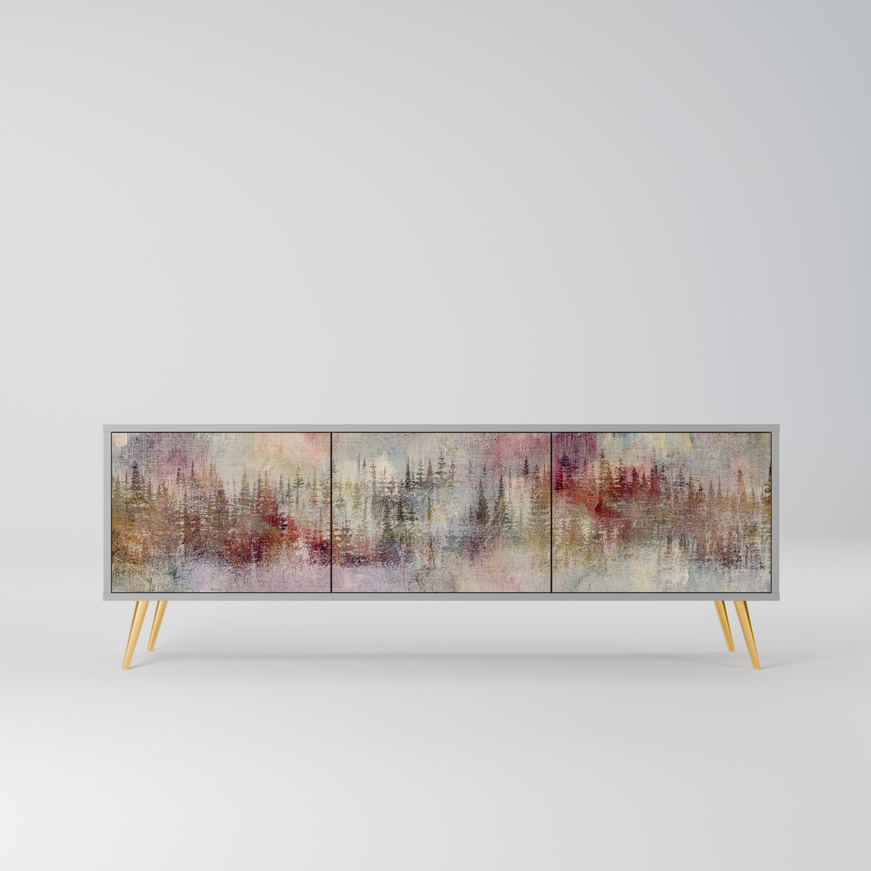 VEILED SUMMIT Móvel de TV com 3 Portas em Acabamento Cinzento