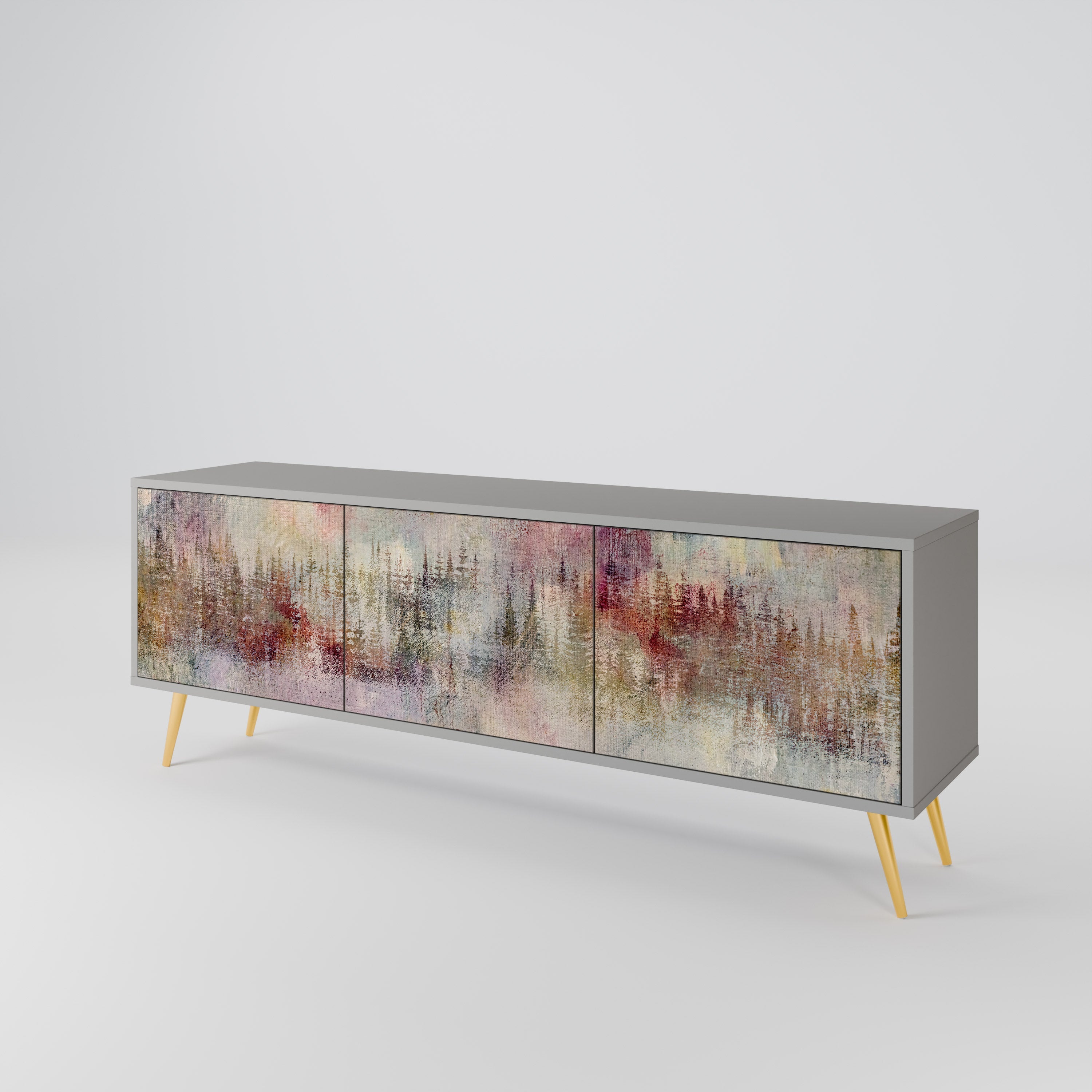 VEILED SUMMIT Móvel de TV com 3 Portas em Acabamento Cinzento