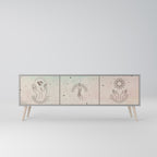 DELICATE BEAUTY Móvel de TV com 3 Portas em Acabamento Cinzento