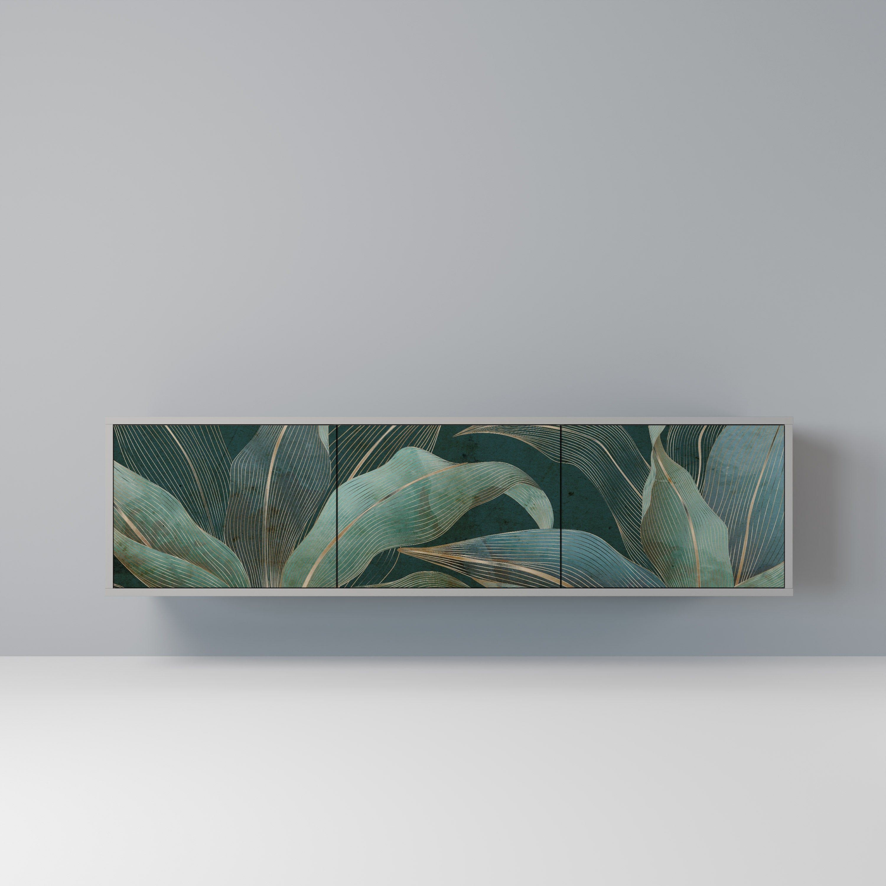 ROYAL GREEN Móvel de TV com 3 Portas em Acabamento Cinzento