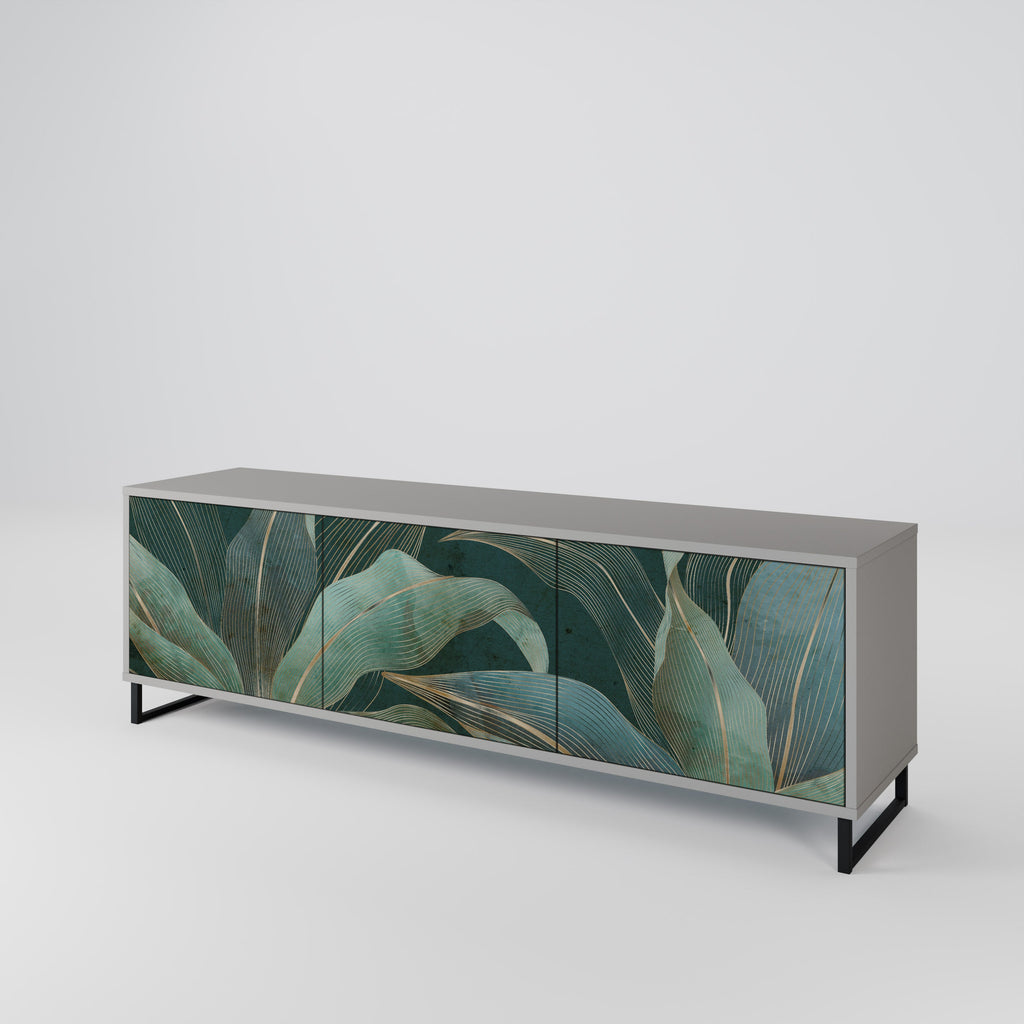 ROYAL GREEN Móvel de TV com 3 Portas em Acabamento Cinzento