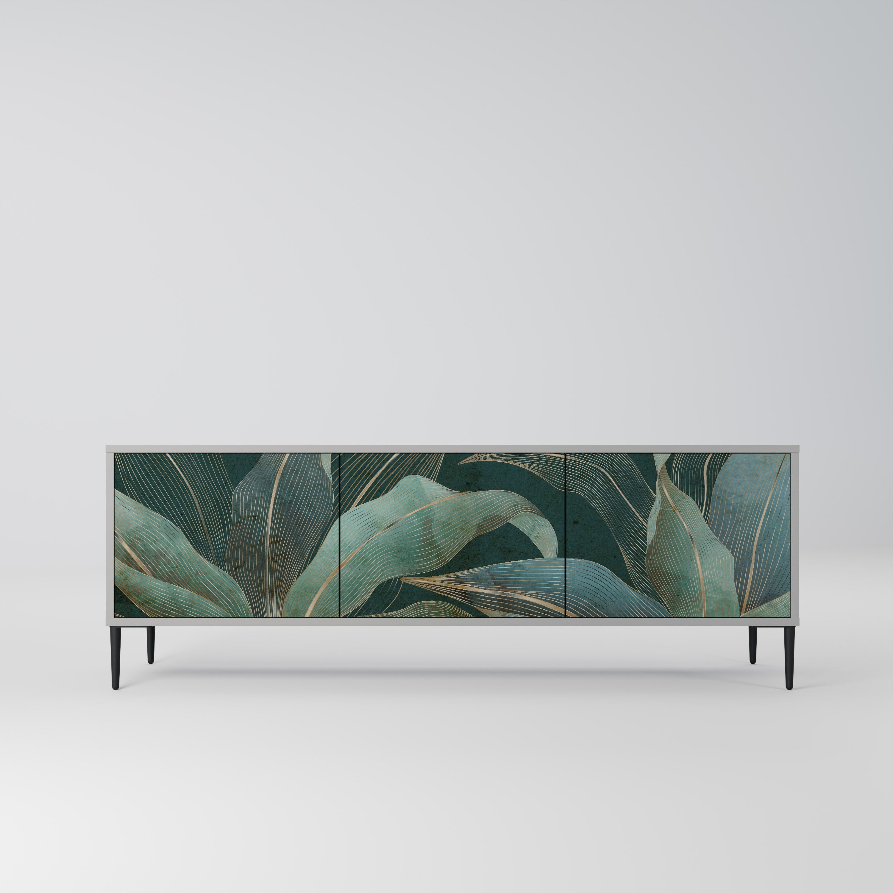 ROYAL GREEN Móvel de TV com 3 Portas em Acabamento Cinzento