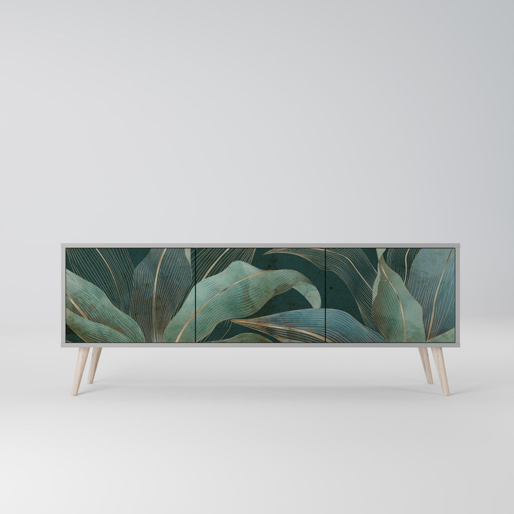 ROYAL GREEN Móvel de TV com 3 Portas em Acabamento Cinzento