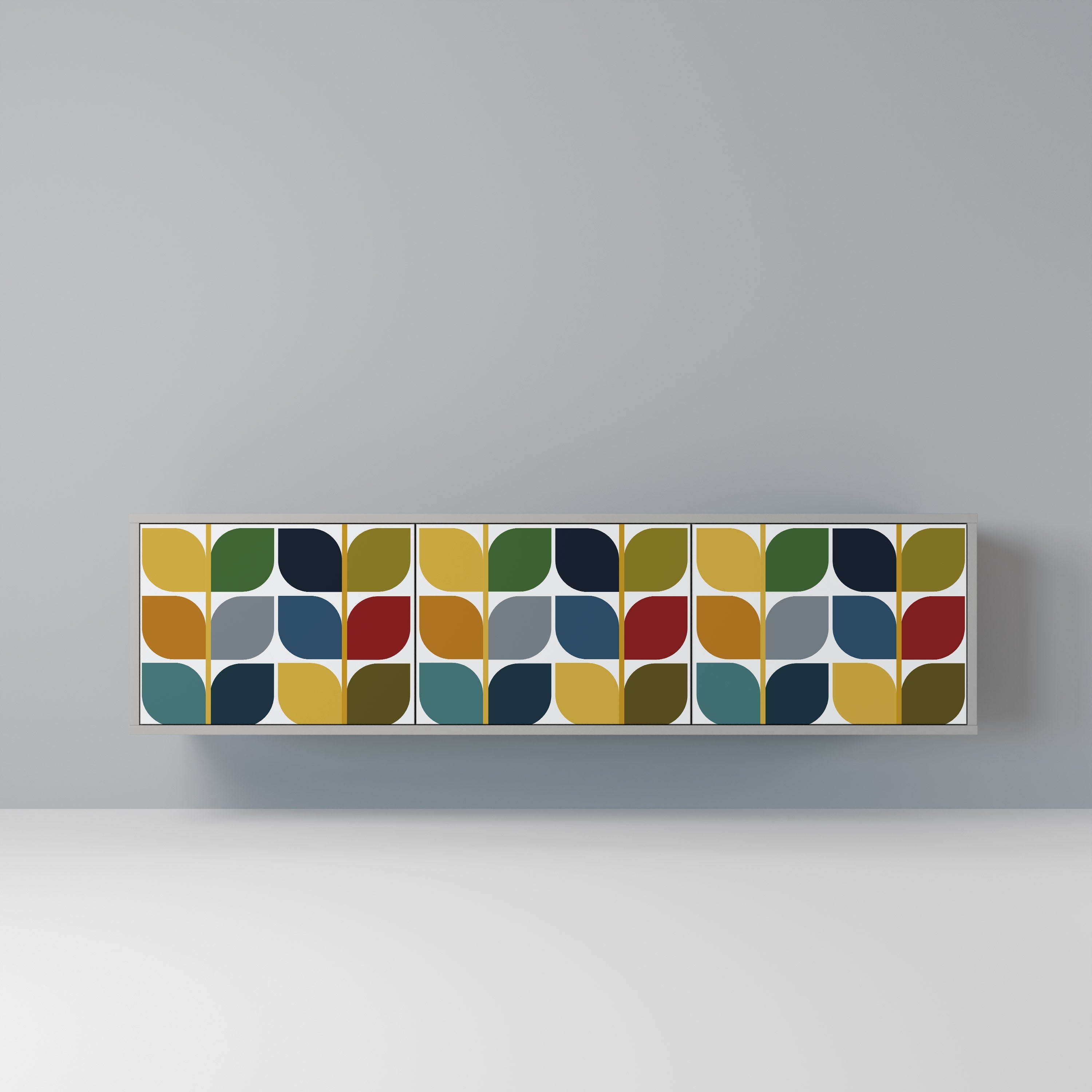 WEIGHTLESS HOURS Móvel de TV com 3 Portas em Acabamento Cinzento