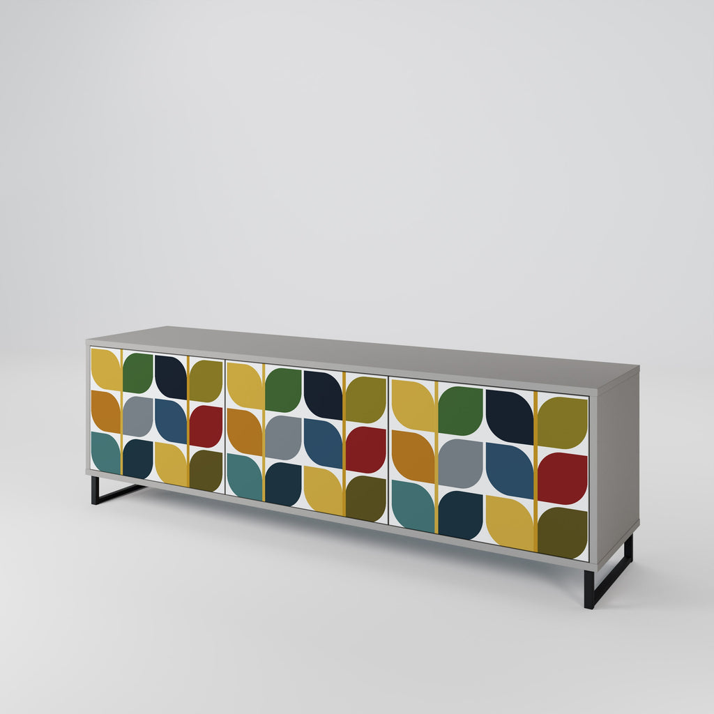 WEIGHTLESS HOURS Móvel de TV com 3 Portas em Acabamento Cinzento