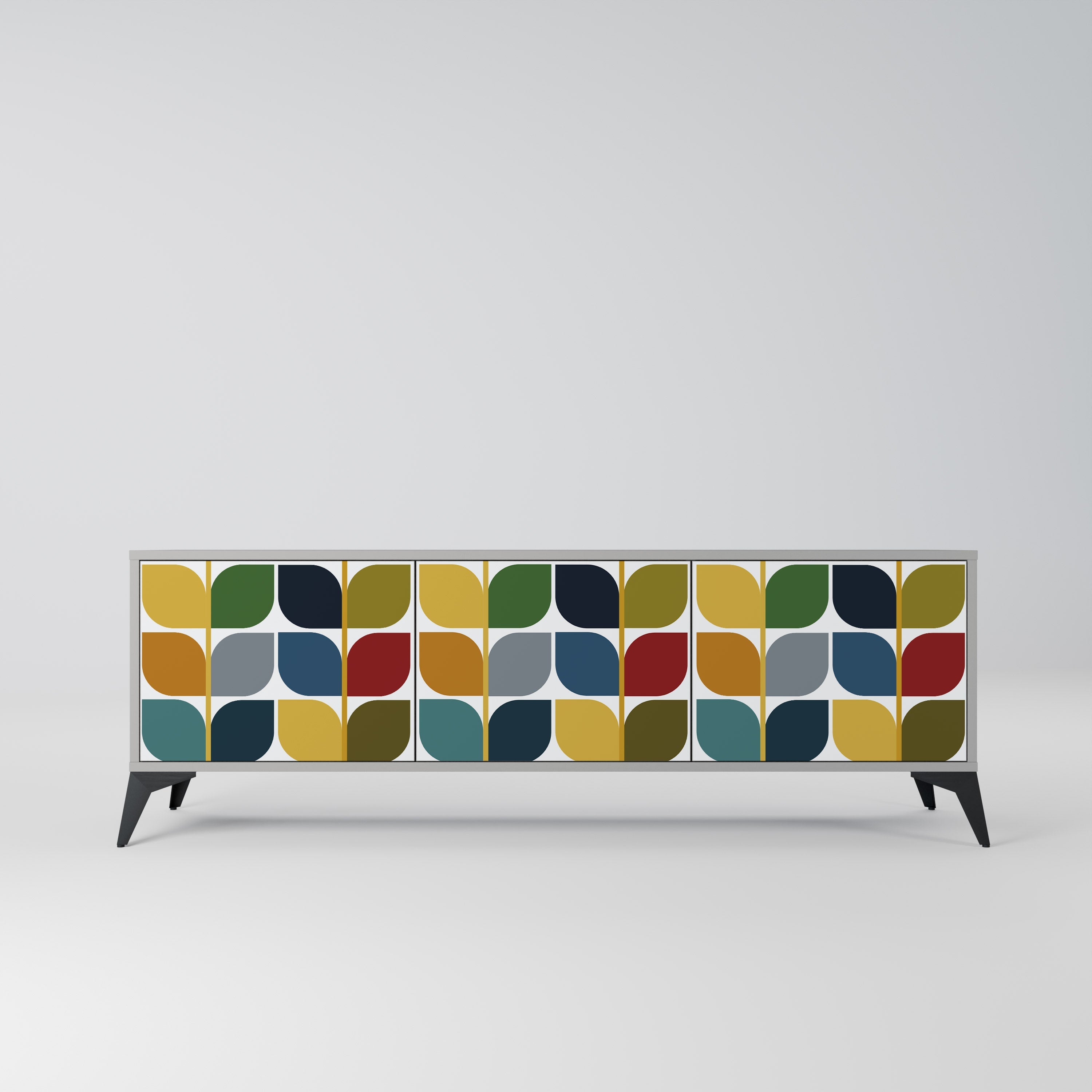 WEIGHTLESS HOURS Móvel de TV com 3 Portas em Acabamento Cinzento