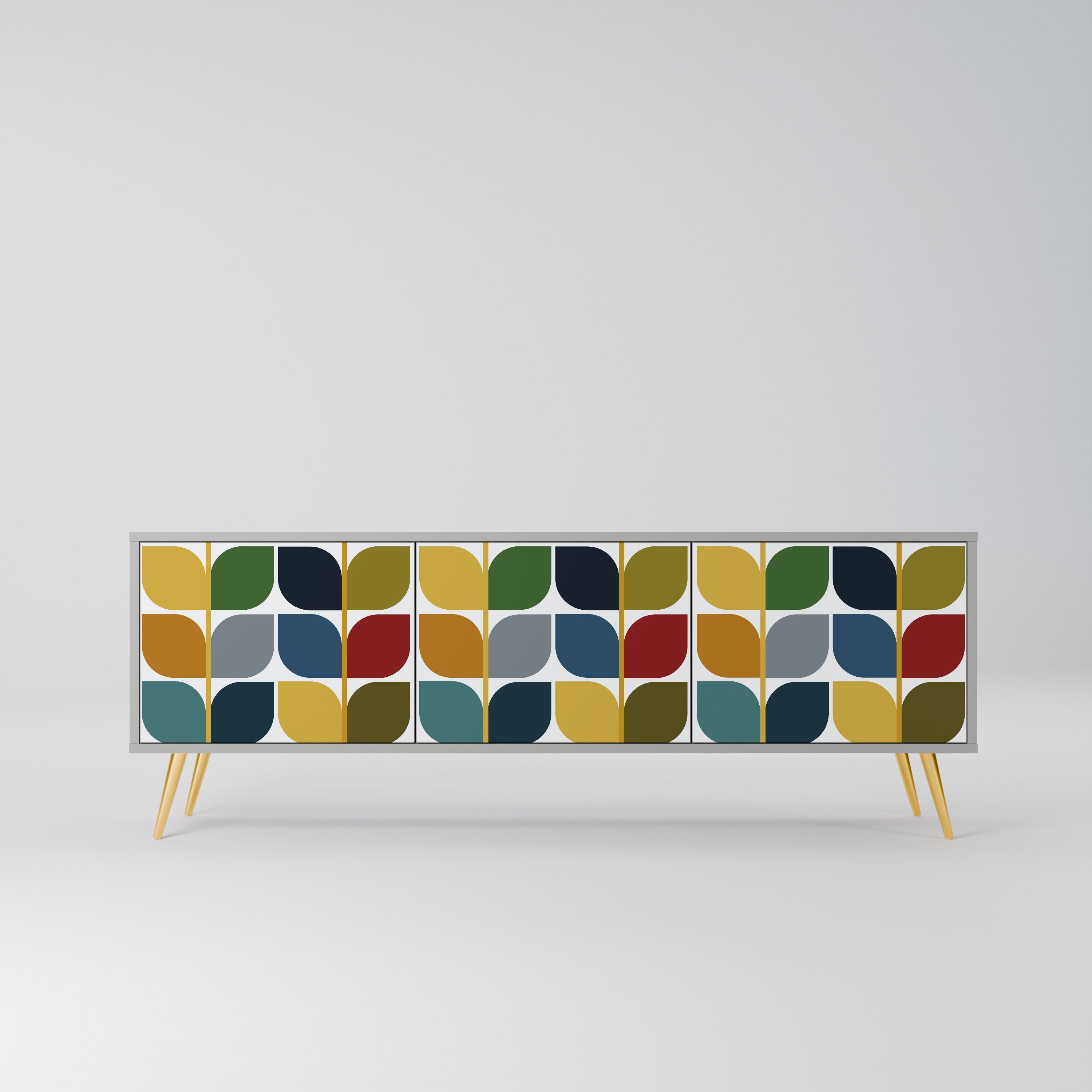 WEIGHTLESS HOURS Móvel de TV com 3 Portas em Acabamento Cinzento