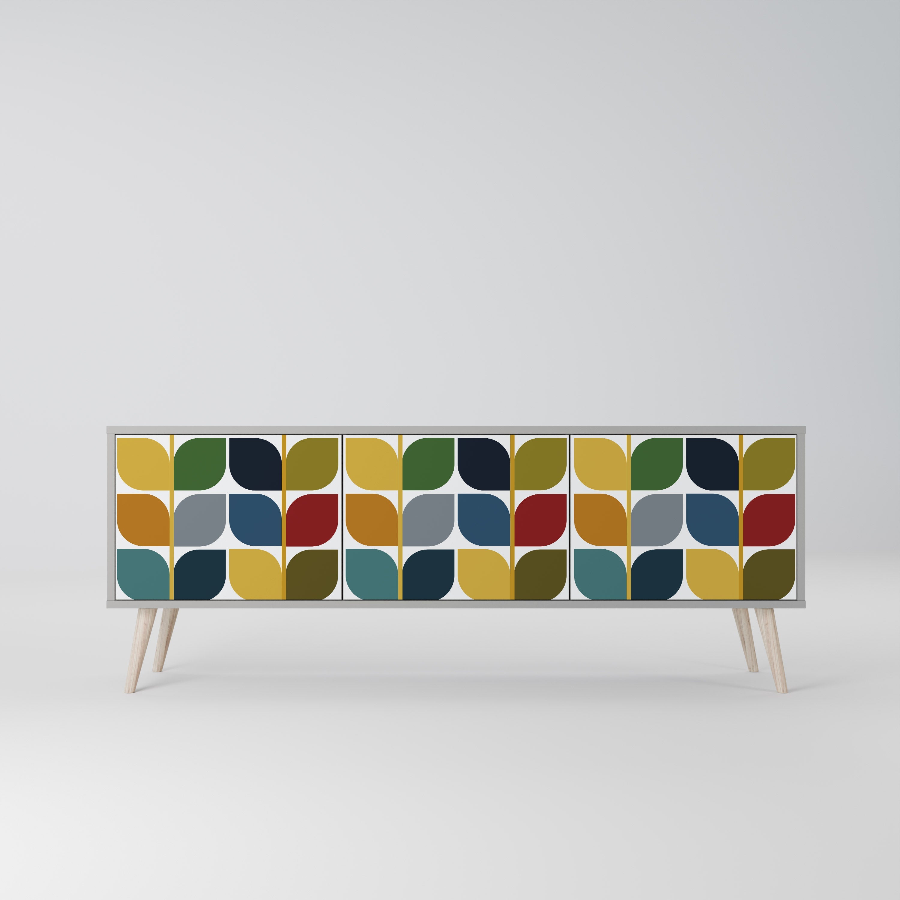 WEIGHTLESS HOURS Móvel de TV com 3 Portas em Acabamento Cinzento