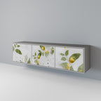 ELEGANT BOTANICS Móvel de TV com 3 Portas em Acabamento Cinzento