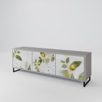 ELEGANT BOTANICS Móvel de TV com 3 Portas em Acabamento Cinzento