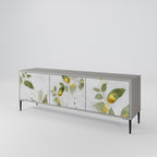 ELEGANT BOTANICS Móvel de TV com 3 Portas em Acabamento Cinzento