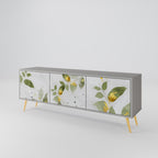 ELEGANT BOTANICS Móvel de TV com 3 Portas em Acabamento Cinzento