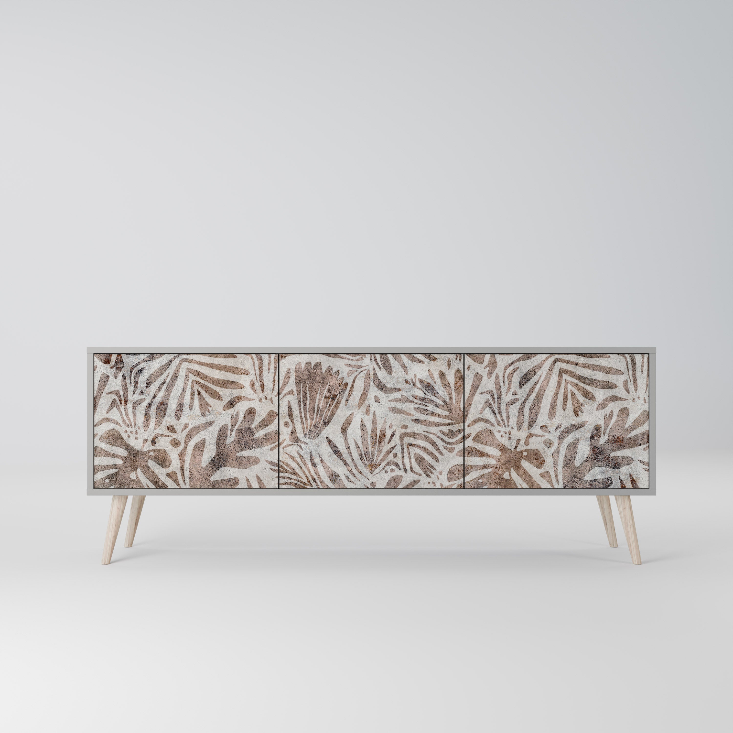 PASSING TIME Móvel de TV com 3 Portas em Acabamento Cinzento