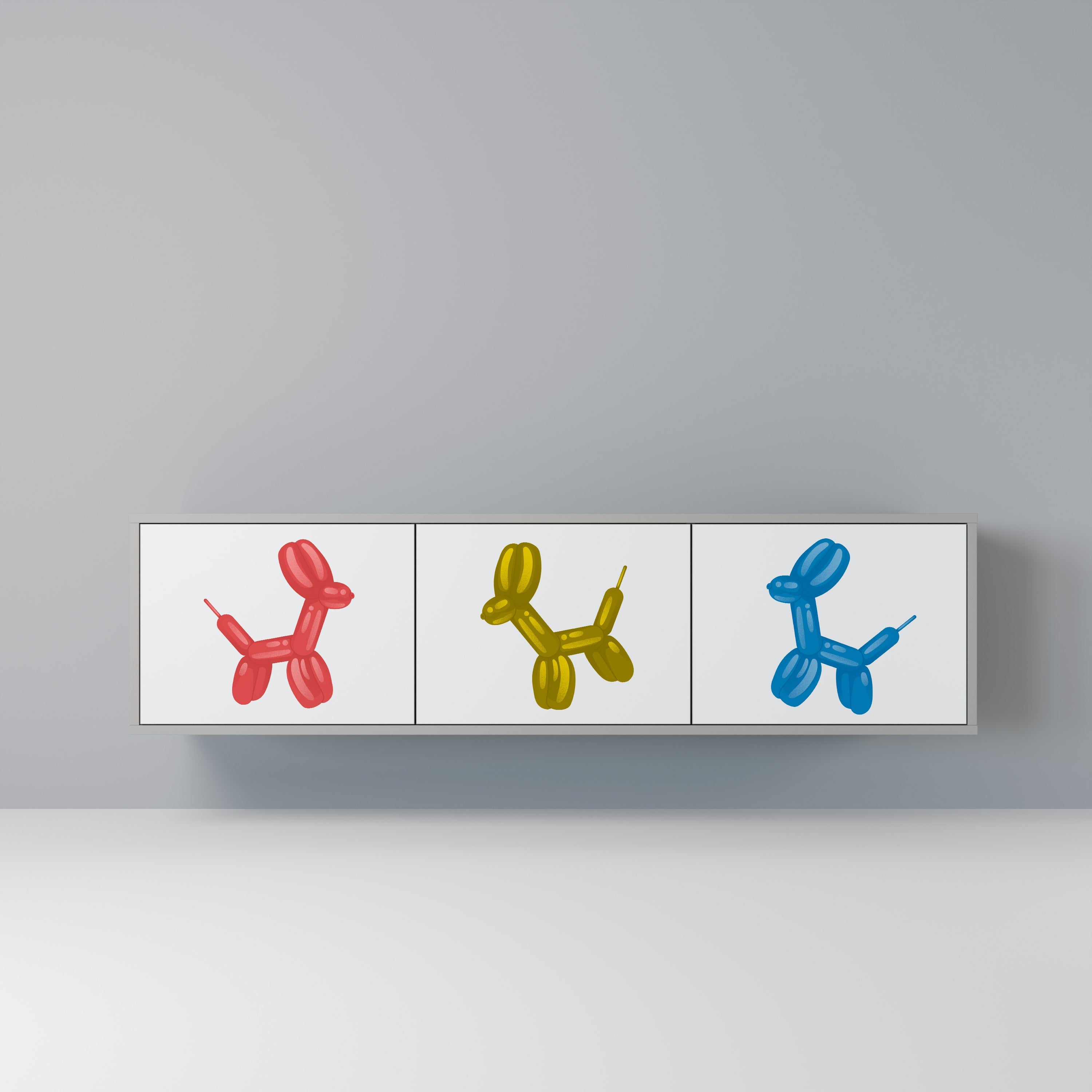 CHILDHOOD MEMORY Móvel de TV com 3 Portas em Acabamento Cinzento