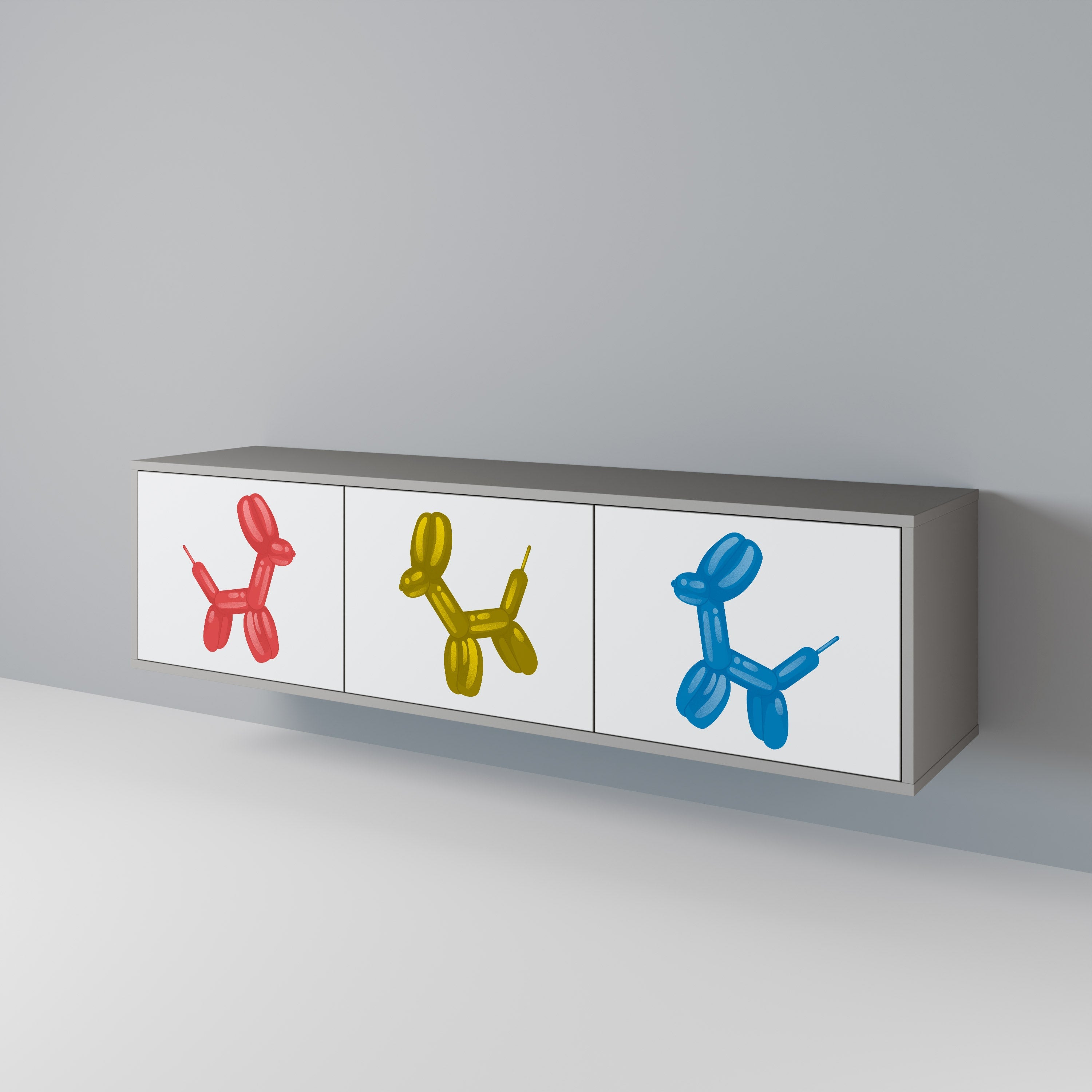 CHILDHOOD MEMORY Móvel de TV com 3 Portas em Acabamento Cinzento