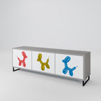 CHILDHOOD MEMORY Móvel de TV com 3 Portas em Acabamento Cinzento