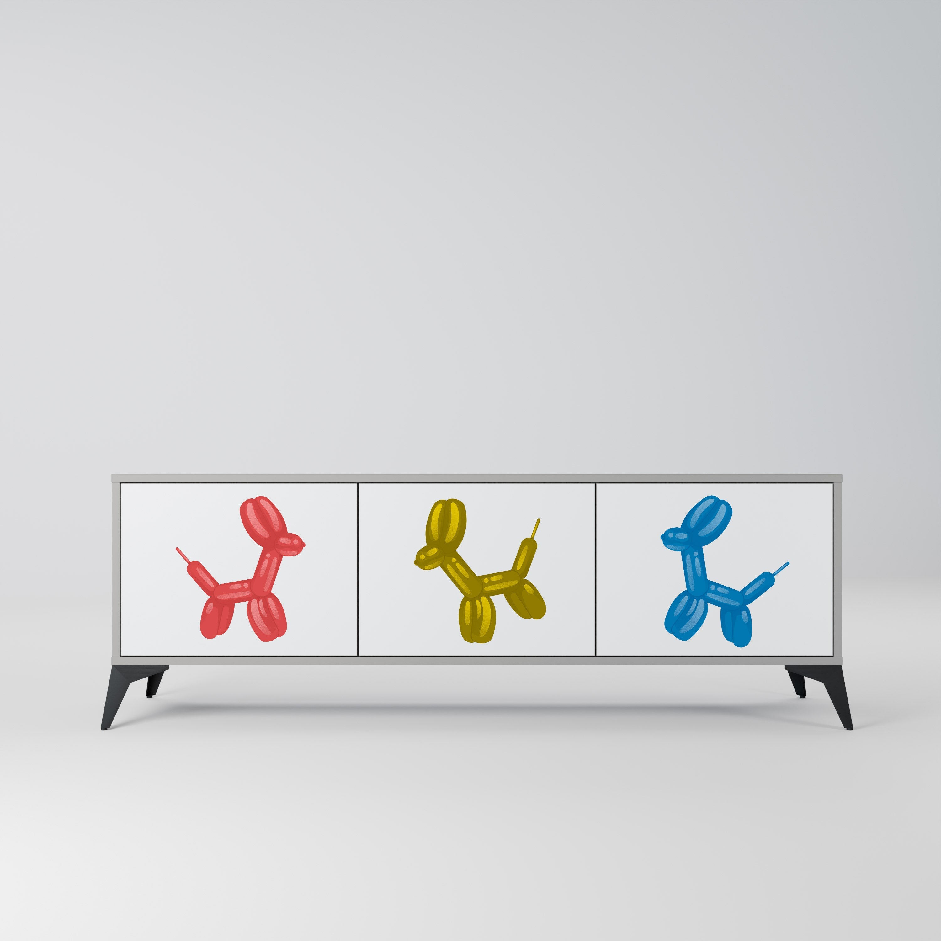 CHILDHOOD MEMORY Móvel de TV com 3 Portas em Acabamento Cinzento