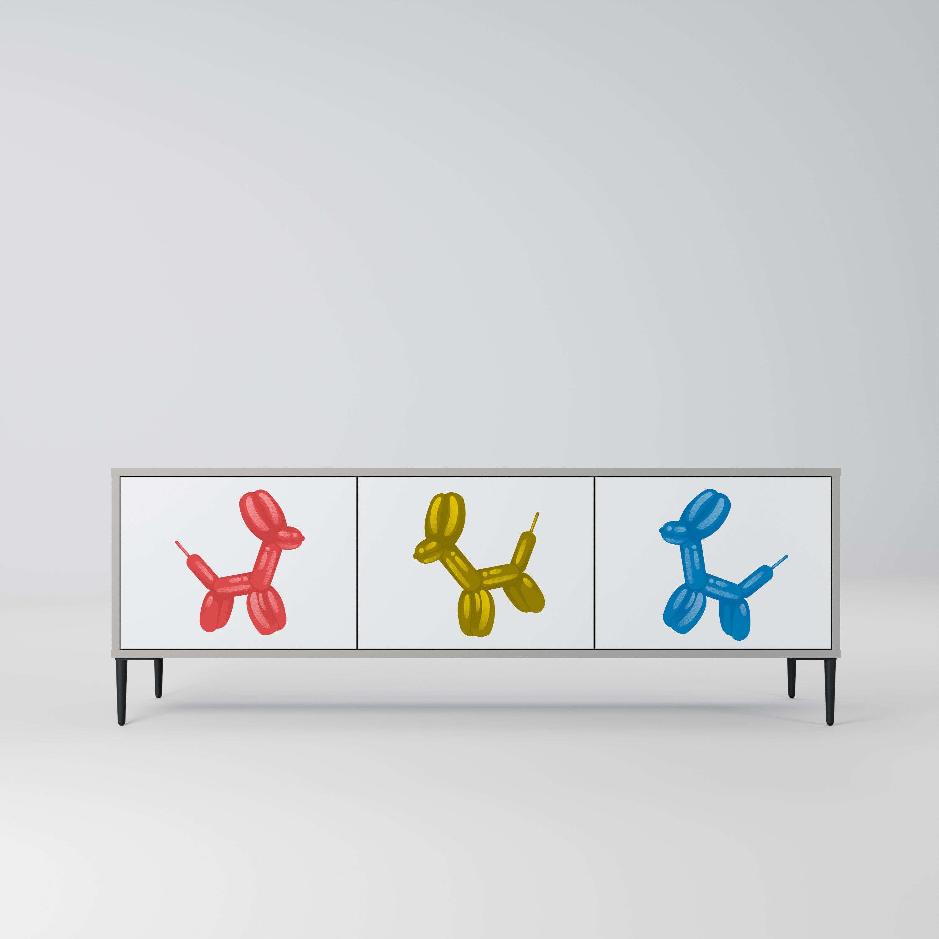 CHILDHOOD MEMORY Móvel de TV com 3 Portas em Acabamento Cinzento