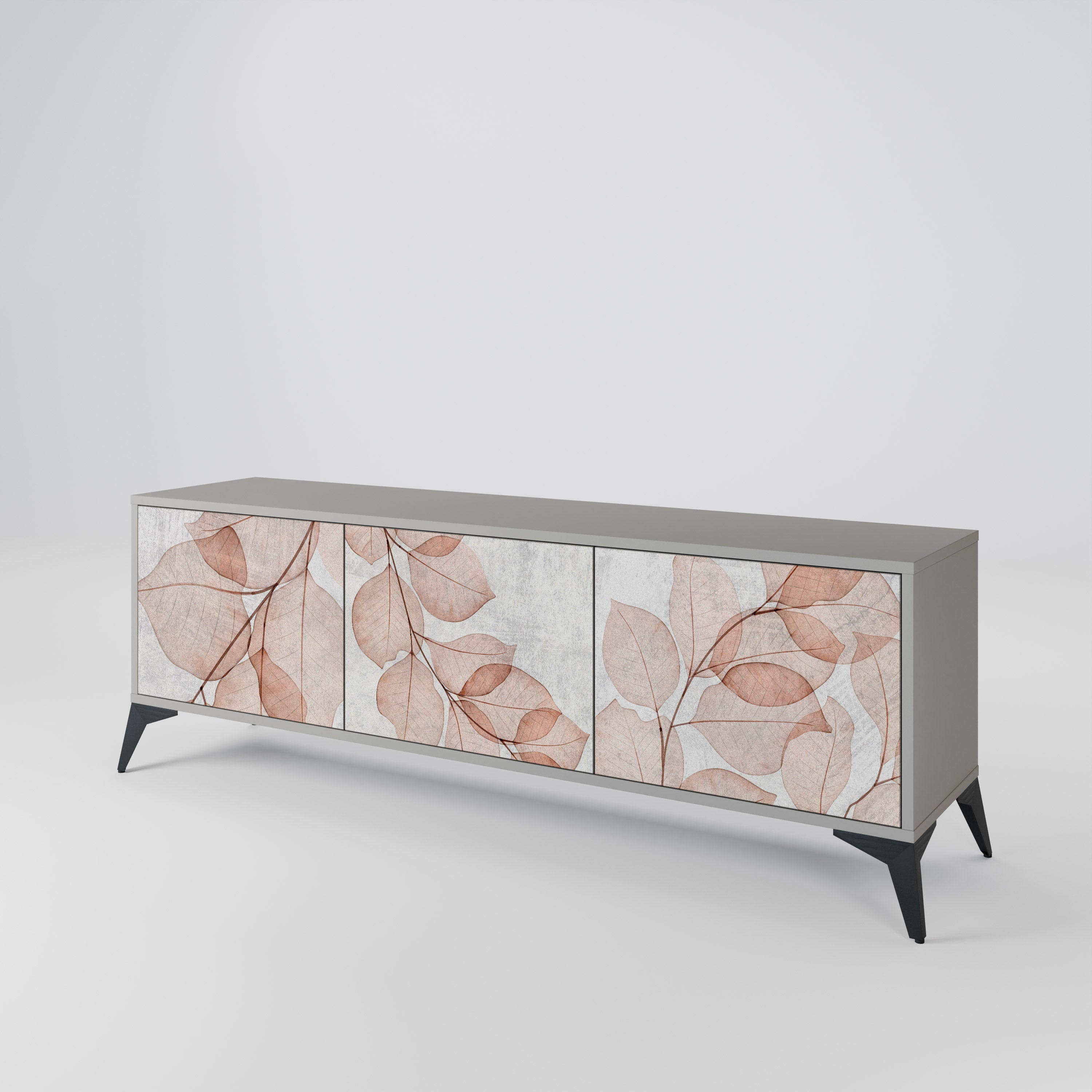 AUTUMN FRAGILITY Móvel de TV com 3 Portas em Acabamento Cinzento