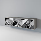 BIKE ENERGY Móvel de TV com 3 Portas em Acabamento Cinzento