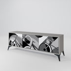 BIKE ENERGY Móvel de TV com 3 Portas em Acabamento Cinzento