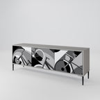 BIKE ENERGY Móvel de TV com 3 Portas em Acabamento Cinzento