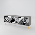 BIKE ENERGY Móvel de TV com 3 Portas em Acabamento Cinzento