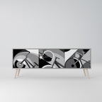 BIKE ENERGY Móvel de TV com 3 Portas em Acabamento Cinzento