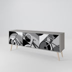 BIKE ENERGY Móvel de TV com 3 Portas em Acabamento Cinzento