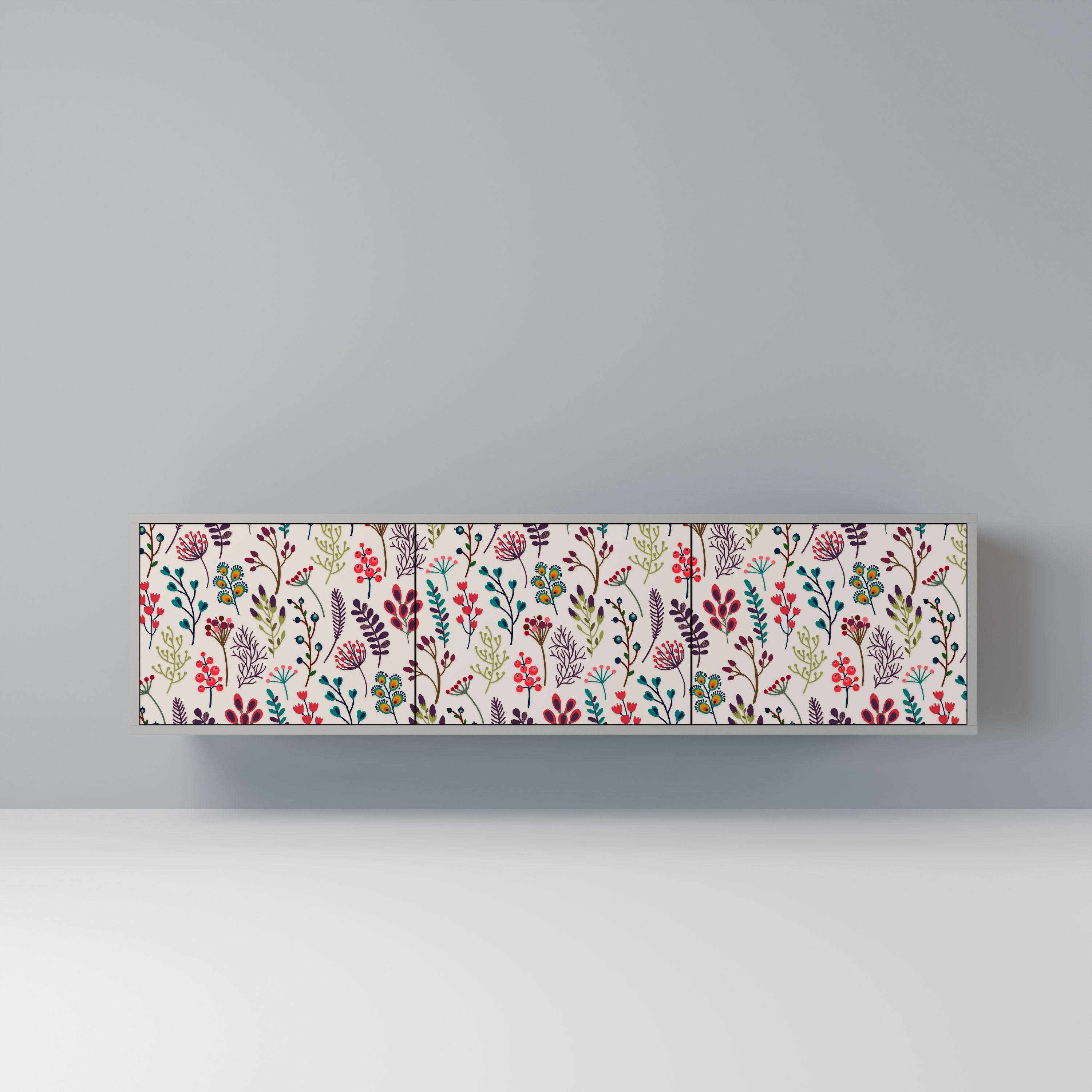 AUTUMN SUNDRIES Móvel de TV com 3 Portas em Acabamento Cinzento