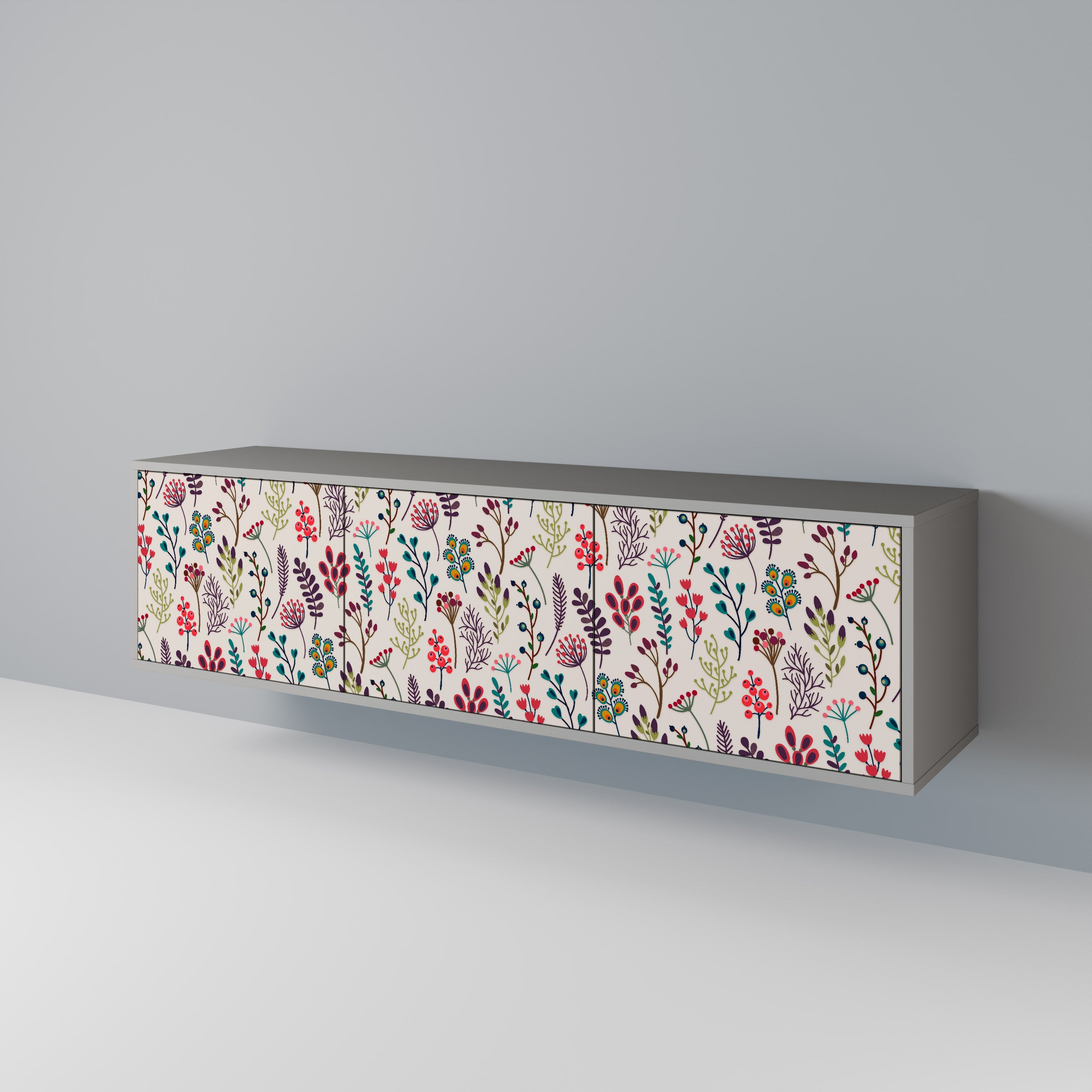 AUTUMN SUNDRIES Móvel de TV com 3 Portas em Acabamento Cinzento