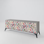 AUTUMN SUNDRIES Móvel de TV com 3 Portas em Acabamento Cinzento