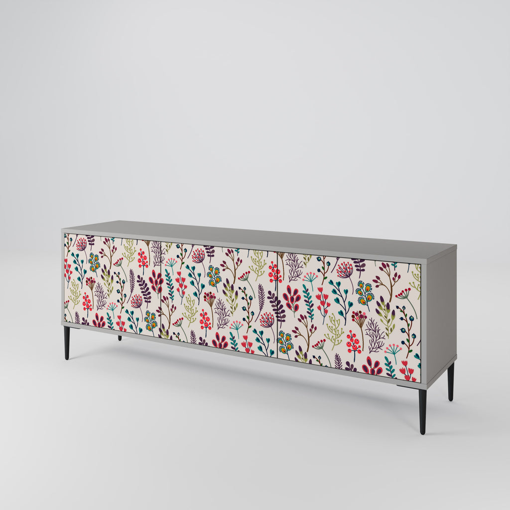 AUTUMN SUNDRIES Móvel de TV com 3 Portas em Acabamento Cinzento