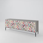 AUTUMN SUNDRIES Móvel de TV com 3 Portas em Acabamento Cinzento