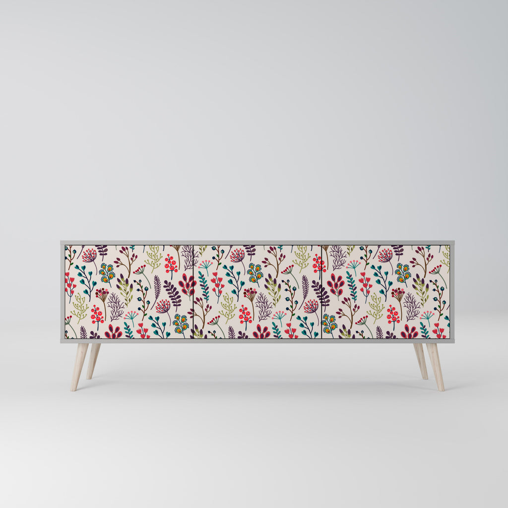 AUTUMN SUNDRIES Móvel de TV com 3 Portas em Acabamento Cinzento