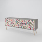 AUTUMN SUNDRIES Móvel de TV com 3 Portas em Acabamento Cinzento