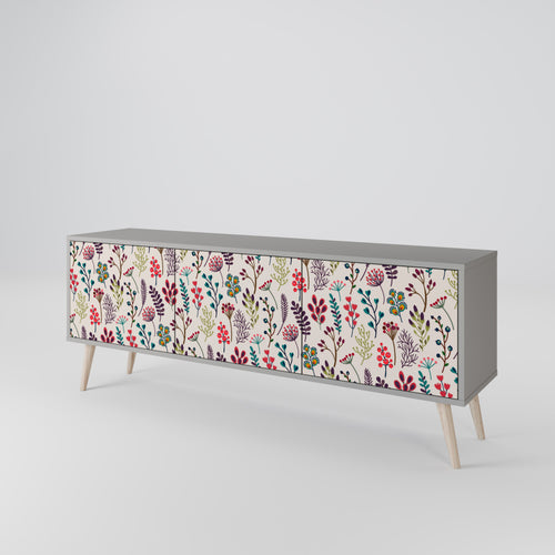 AUTUMN SUNDRIES Móvel de TV com 3 Portas em Acabamento Cinzento