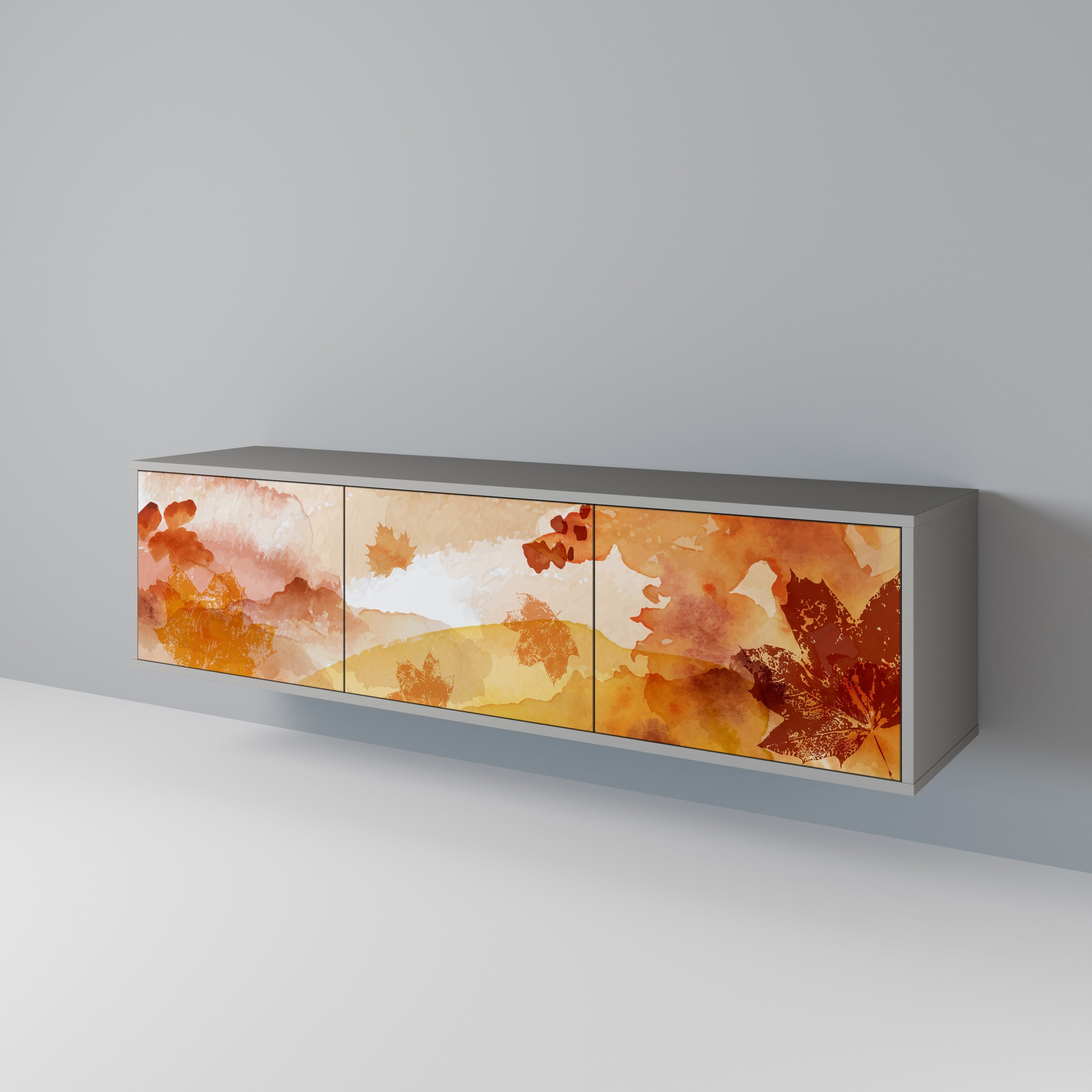 TRACES OF AUTUMN Móvel de TV com 3 Portas em Acabamento Cinzento